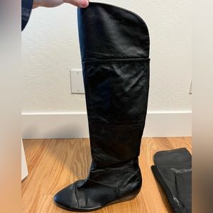 Chinese Laundry Black Leather Over the Knee Boots 9.5